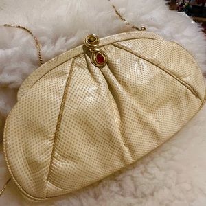 Rare Judith Leiber leather jewel purse